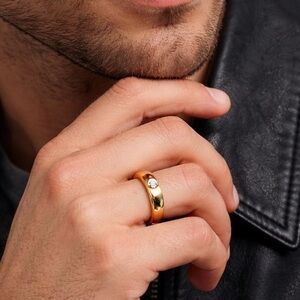 Brand New!! Stainless steel band with inlayed zircon